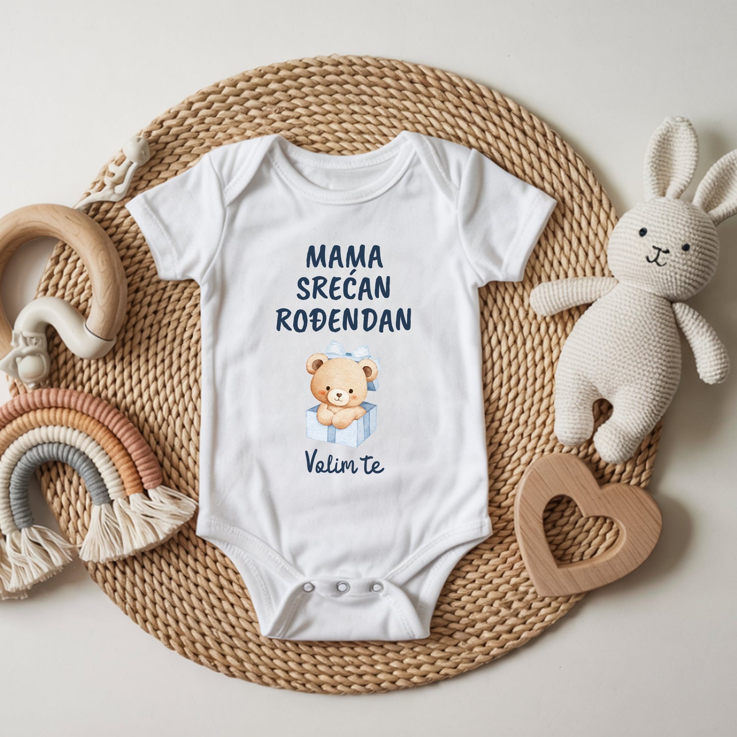 Mama srećan rođendan plavi meda - bodić