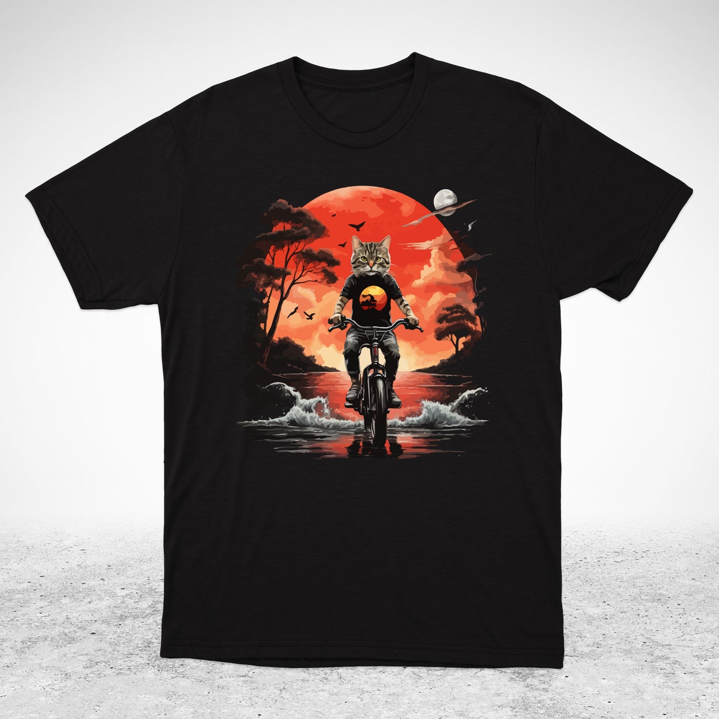 Mačak na bicikli - majica