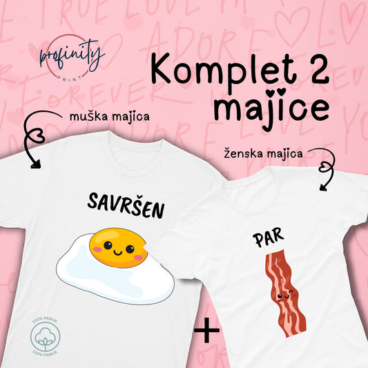 Savršen Par Jaja&Slanina - Komplet majice za parove
