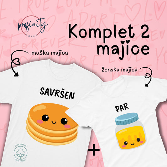 Savršen Par Palačinka&Džem - Komplet majice za parove