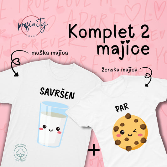 Savršen Par Mleko&Keks - Komplet majice za parove