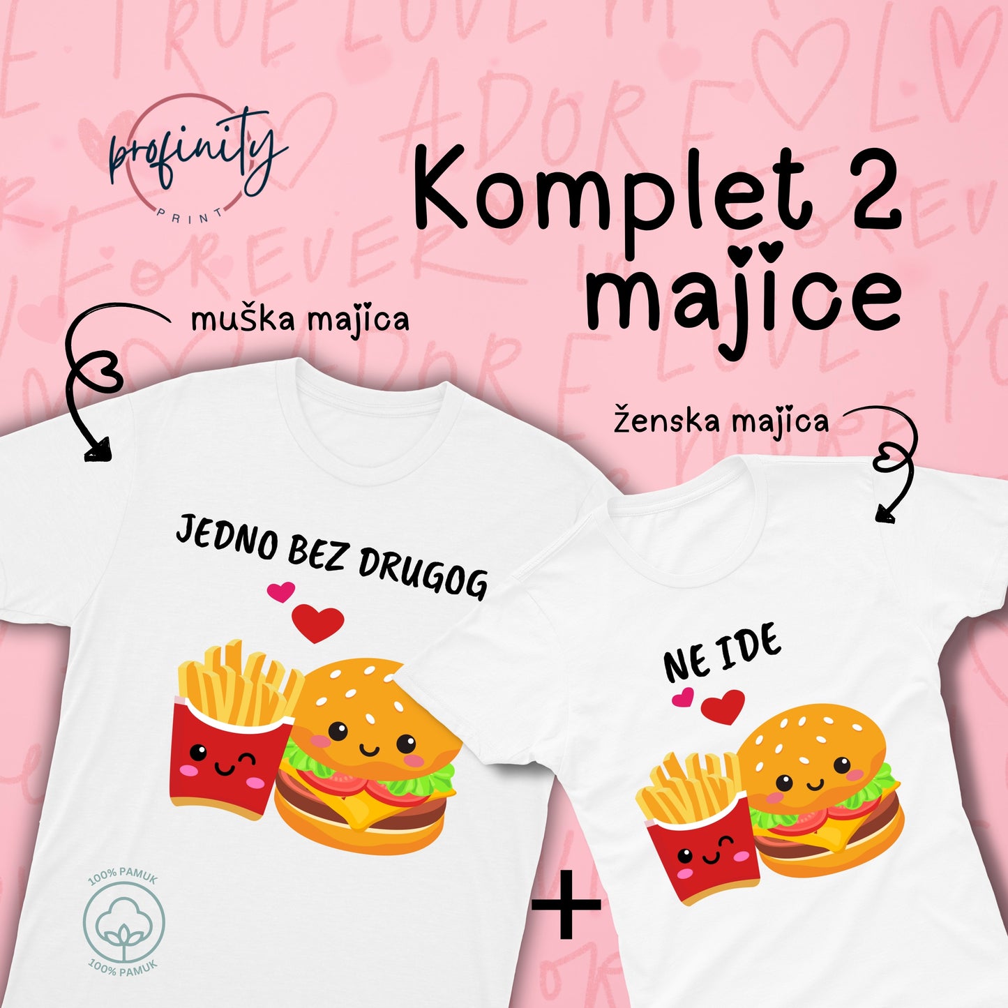 Burger&Pomfrit - Komplet majice za parove