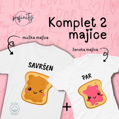 Savršen Par Puter&Džem - Komplet majice za parove