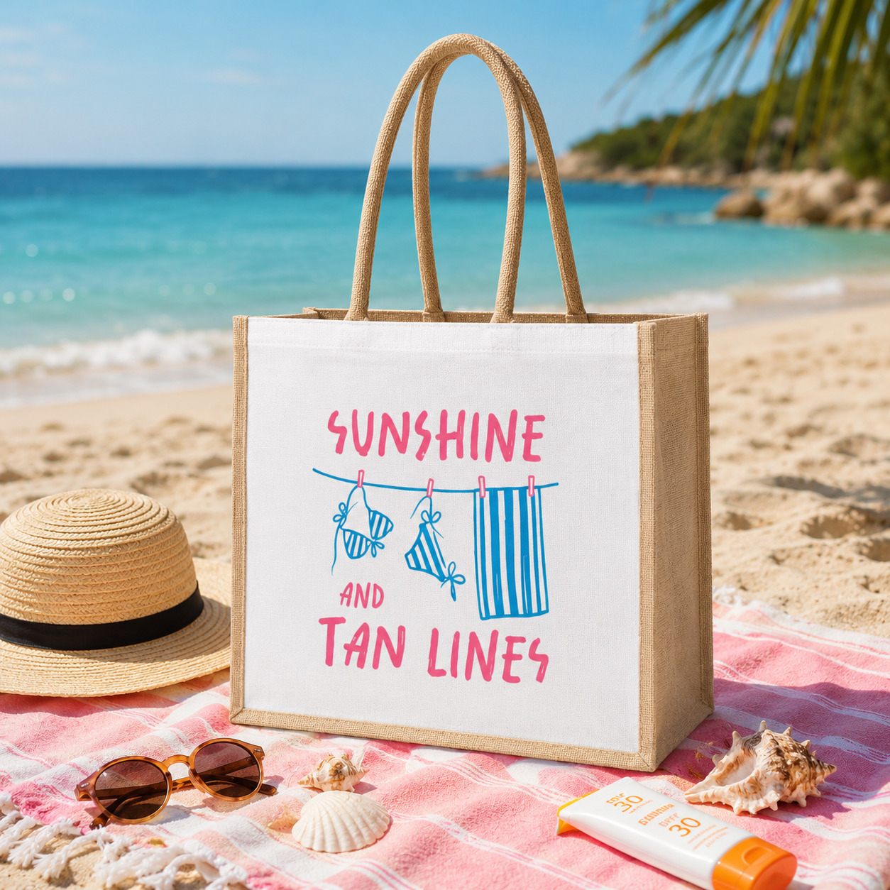 Sunshine and tan lines - Torba za plažu M01